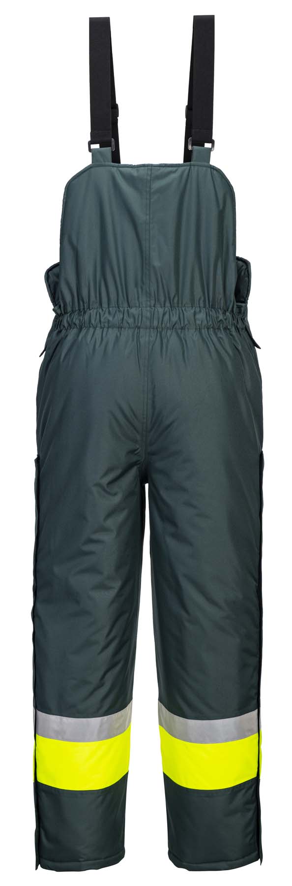 Huski Unisex Bib & Brace Freezer Pants K8046 (Forest Green/Yellow)