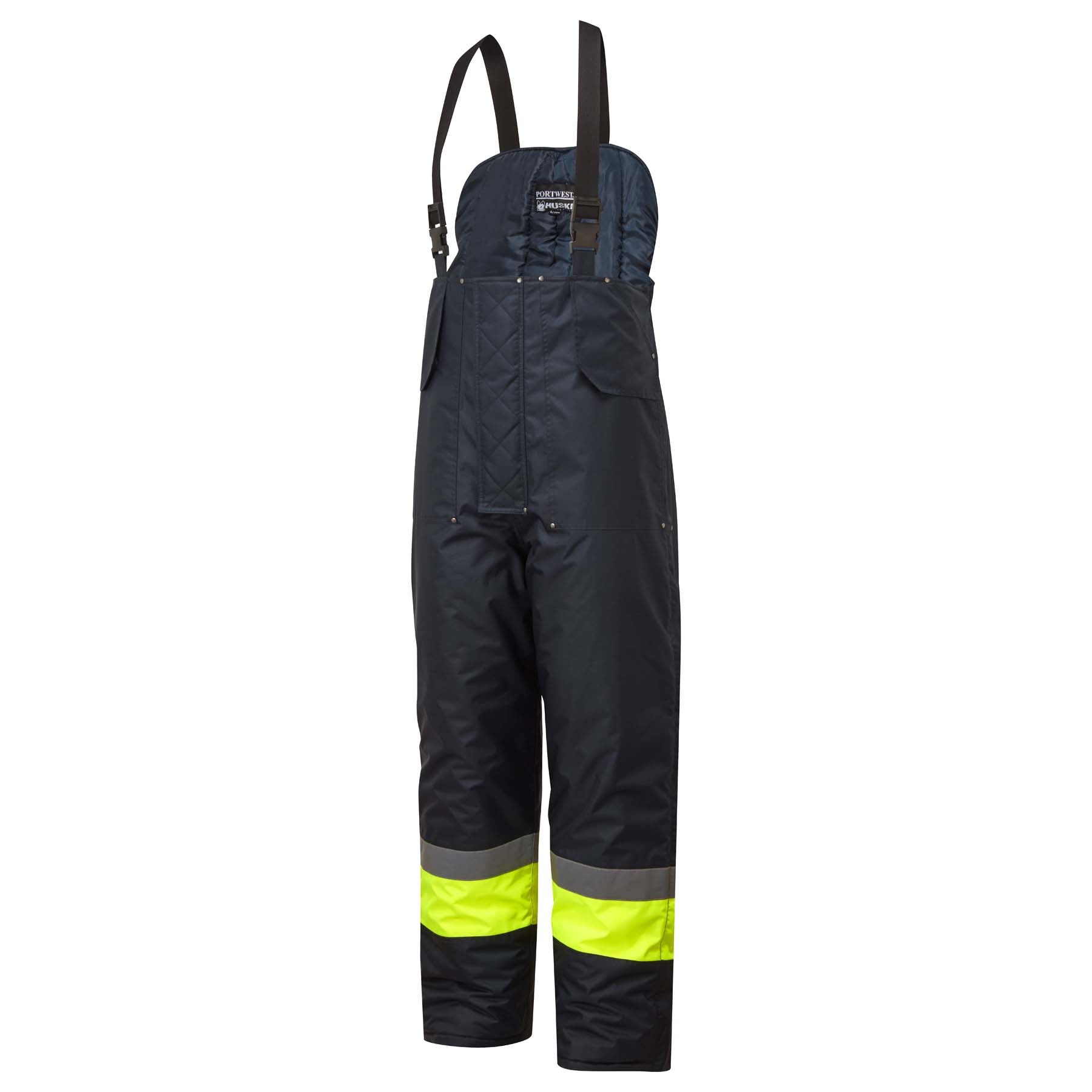 Huski Unisex Bib & Brace Freezer Pants K8046 (Navy/Yellow)