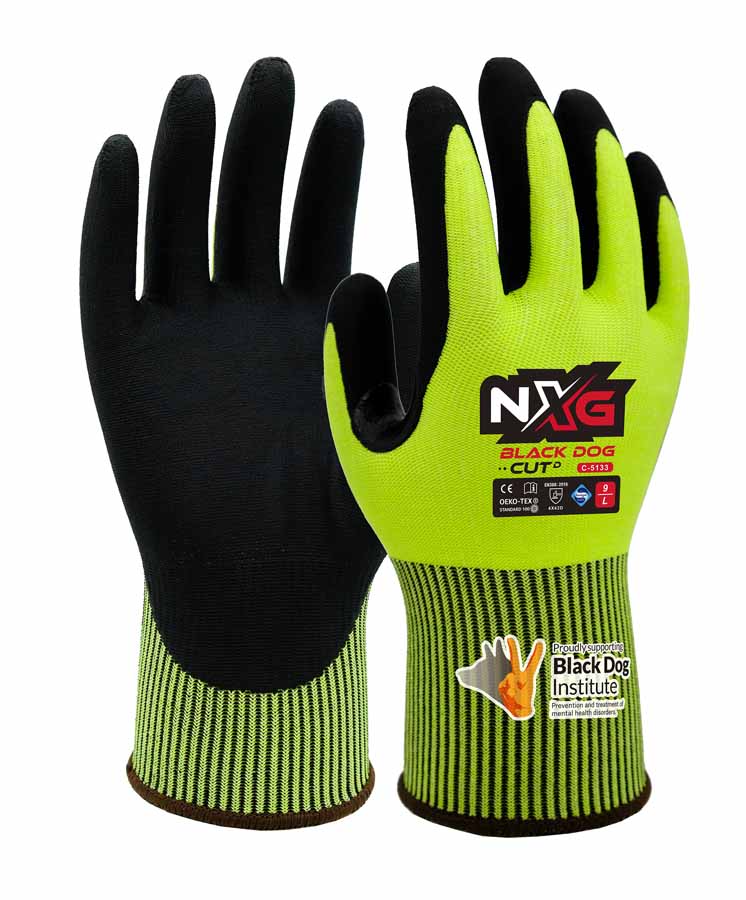 NXG Black Dog Cut D Cut Resistant Safety Gloves C-5133 (Cut Level D)