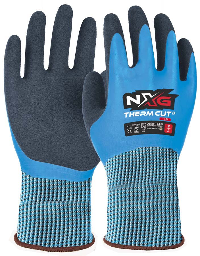 NXG Therm Grip Cut D Cut Resistant Winter Safety Gloves T-3211 (Cut Level D) (Min Qty 12)