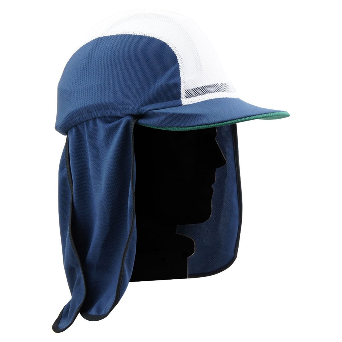 On Site Safety Hard Hat Fit Over Hat with Legionnaire Neck Flap HFOBL (Blue)