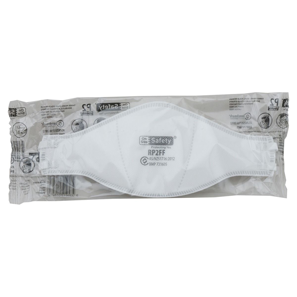 On Site Safety P2 Flat Fold Disposable Respirator Mask RP2FF - Box of 20