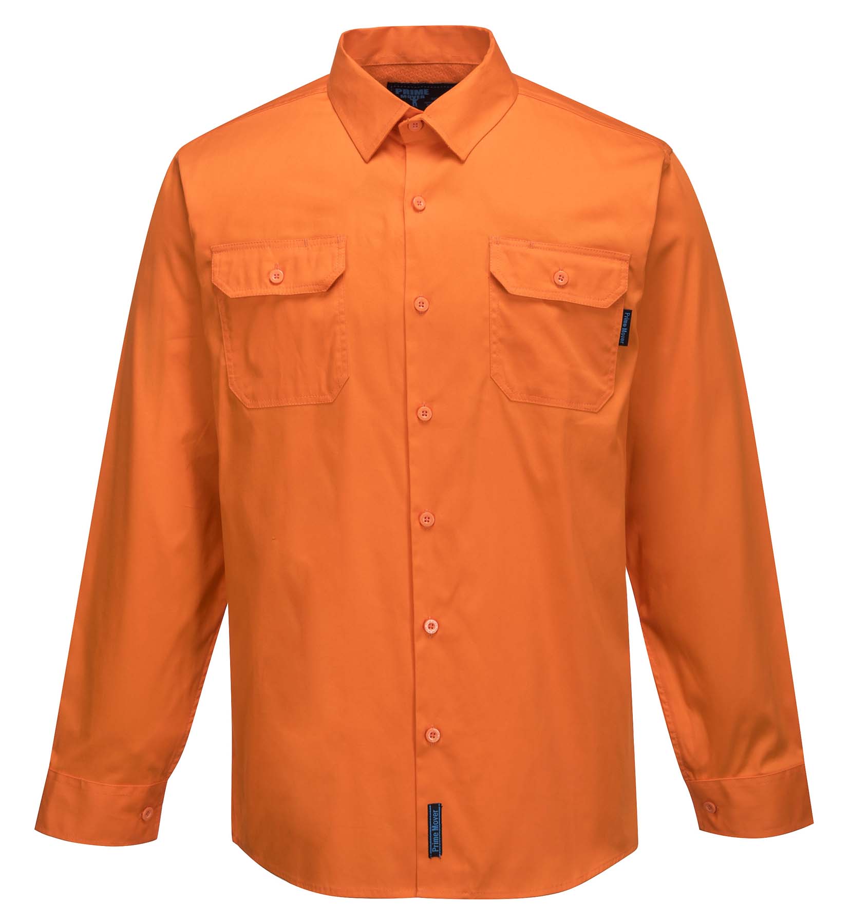 Portwest Unisex Lightweight Long Sleeve Hi Vis Shirt MS301 (155 gsm Cotton Drill) (Orange)