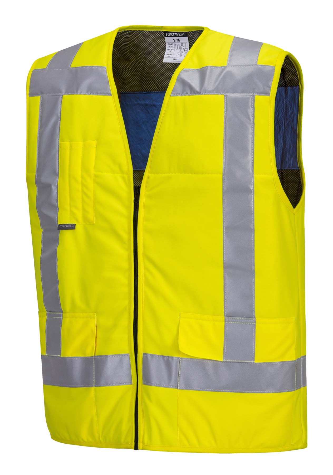 Portwest Unisex Reflective Taped Hi Vis Cooling Vest CV23 (Yellow)