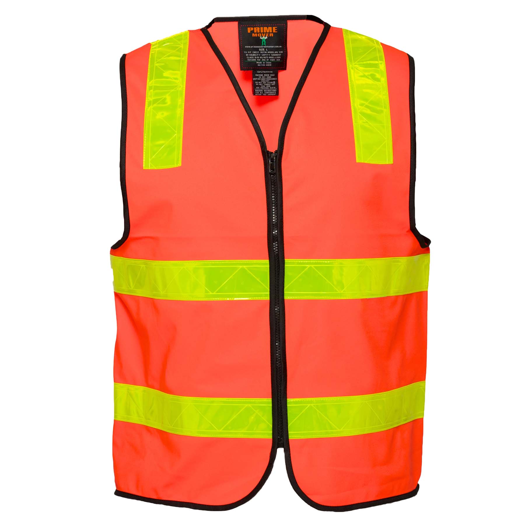 Portwest Unisex Reflective Taped Hi Vis Vest with Zip MV338 (Victoria Roads) (Red)