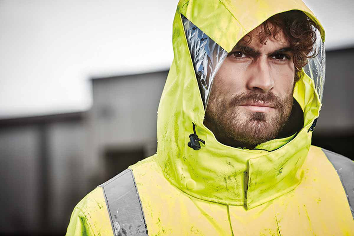 Syzmik Men's 4 in 1 Reflective Taped Hi Vis Waterproof Jacket ZJ532 (Yellow/Navy)