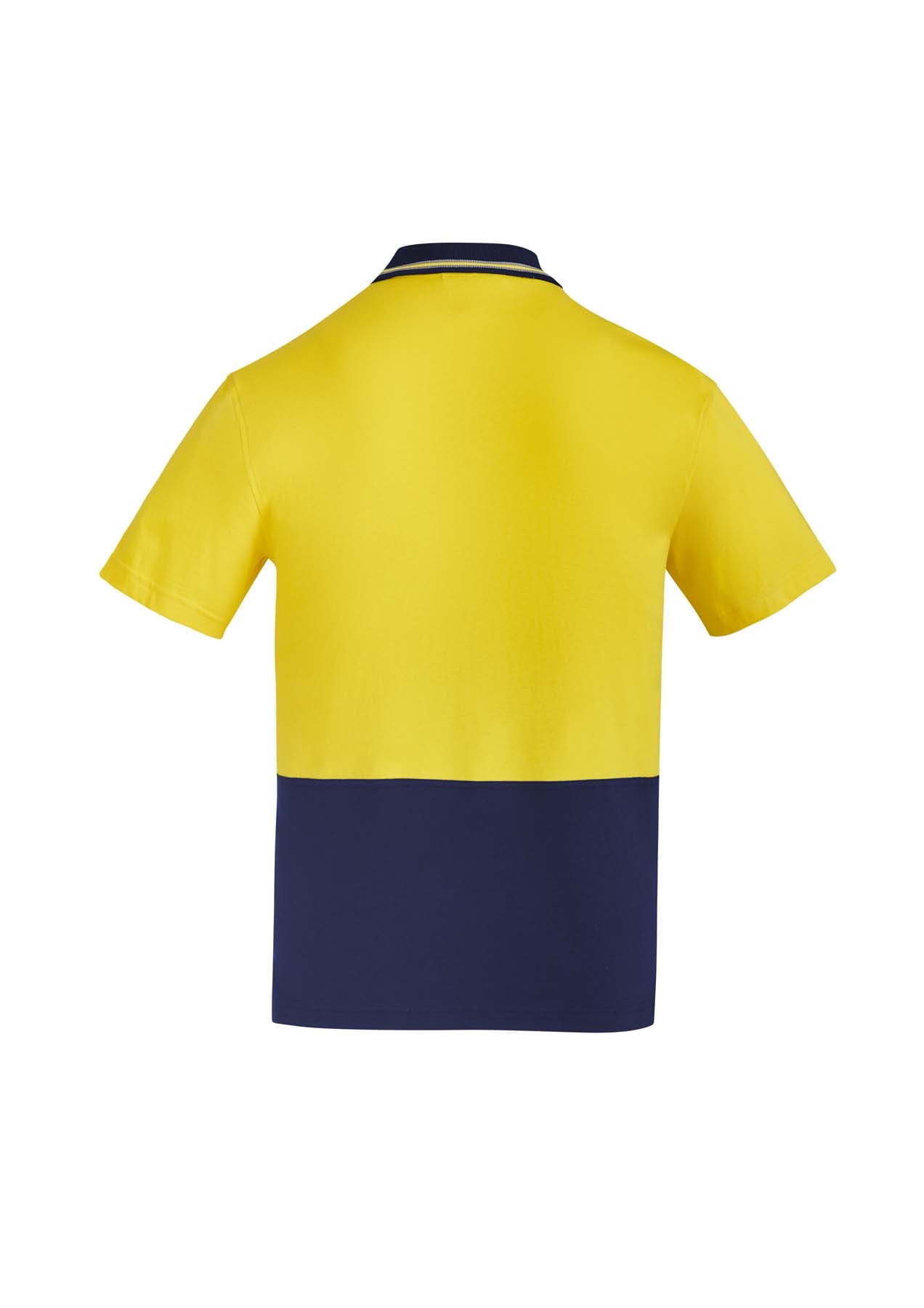 Syzmik Men's Hi Vis Polo Shirt ZH435 (180 gsm Cotton) (Yellow/Navy)