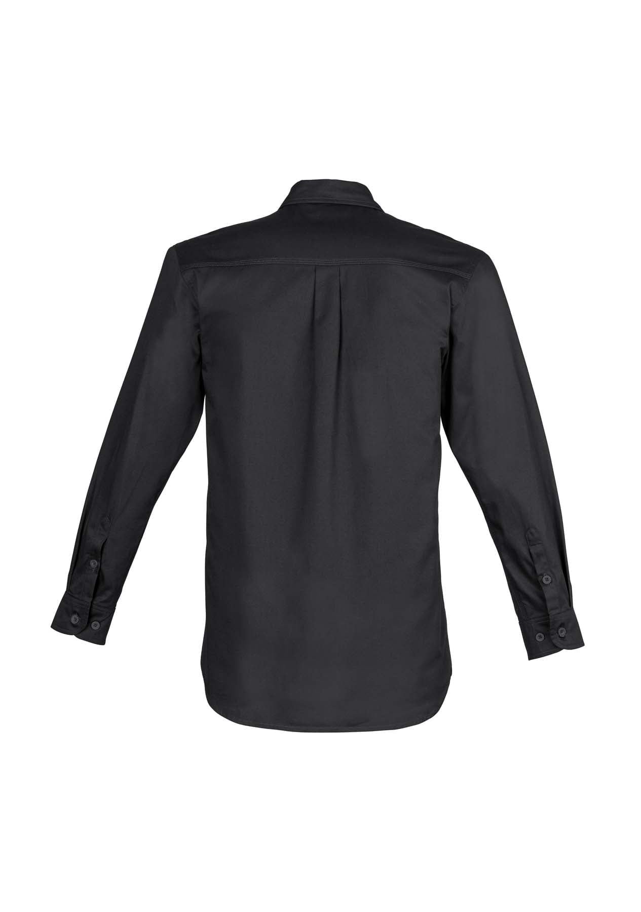 Syzmik Men's Lightweight Tradie Long Sleeve Work Shirt ZW121 (145 gsm Cotton Twill) (Black)