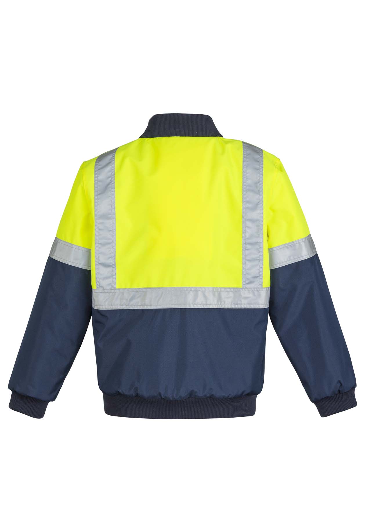 Syzmik Men's Quilted Flying Reflective Taped Hi Vis Bomber Jacket ZJ351 (Yellow/Navy)