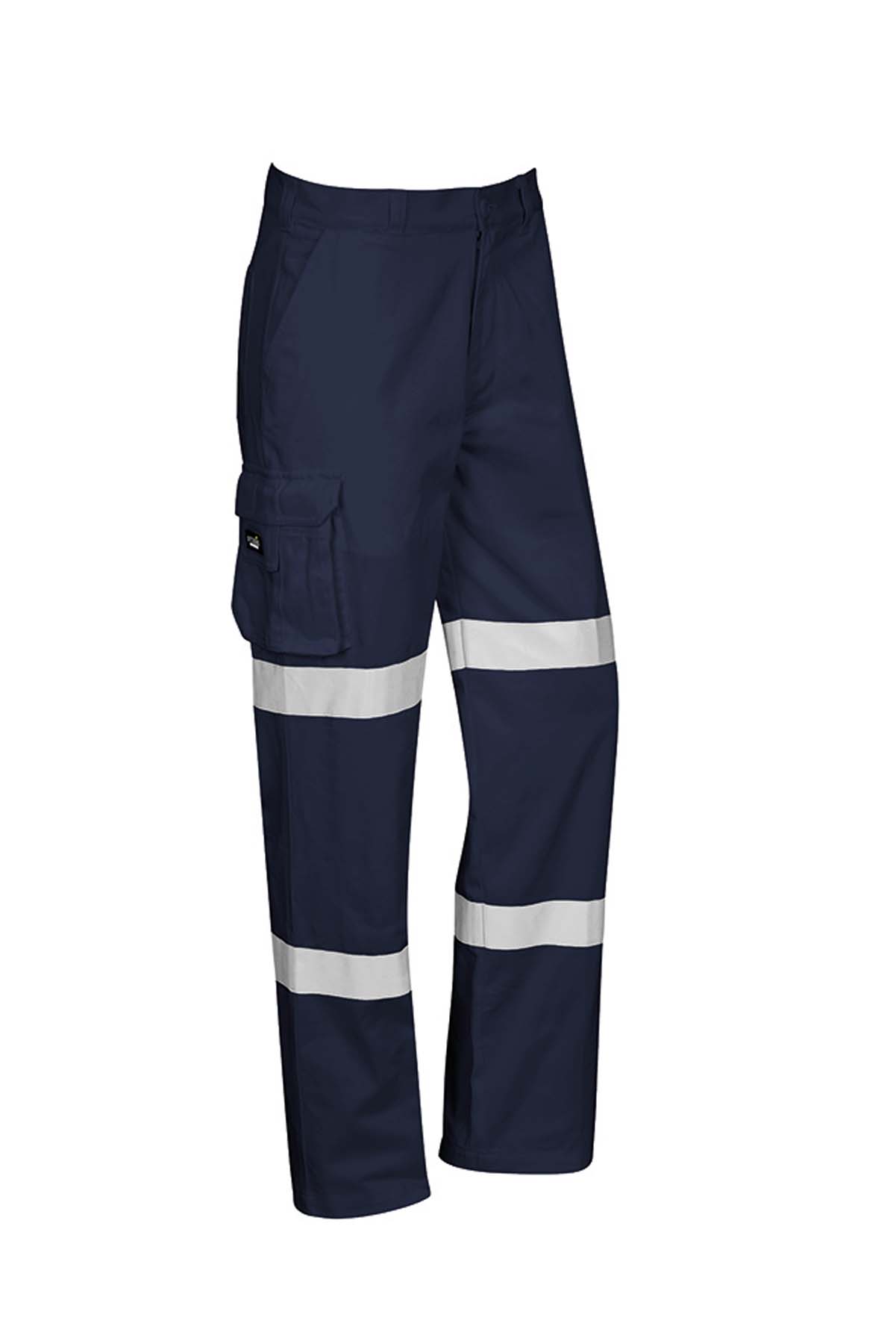 Syzmik Men's Reflective BioMotion Taped Hi Vis Pants ZP920 (280 gsm Cotton Twill) (Navy)