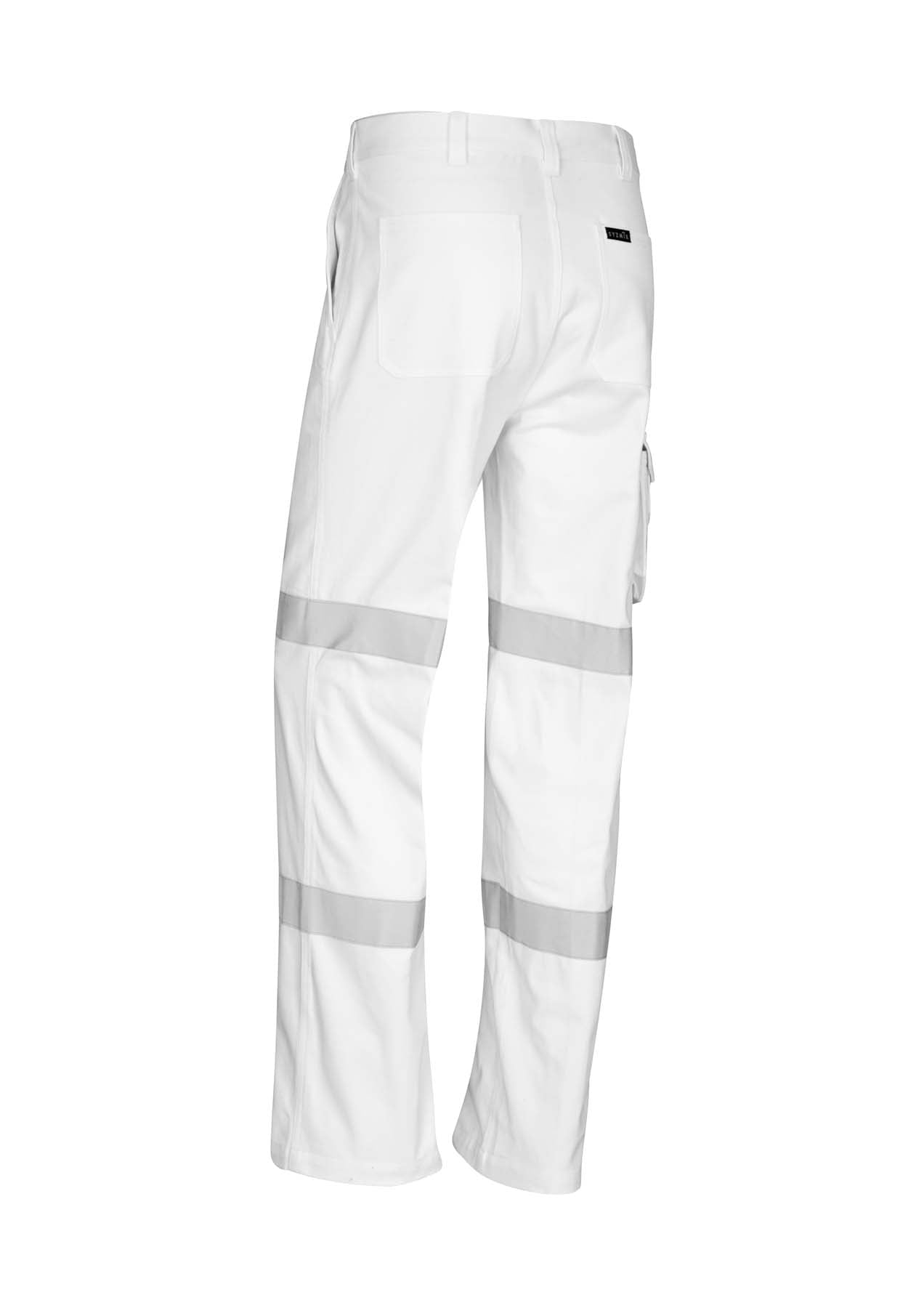 Syzmik Men's Reflective BioMotion Taped Hi Vis Pants ZP920 (280 gsm Cotton Twill) (White)