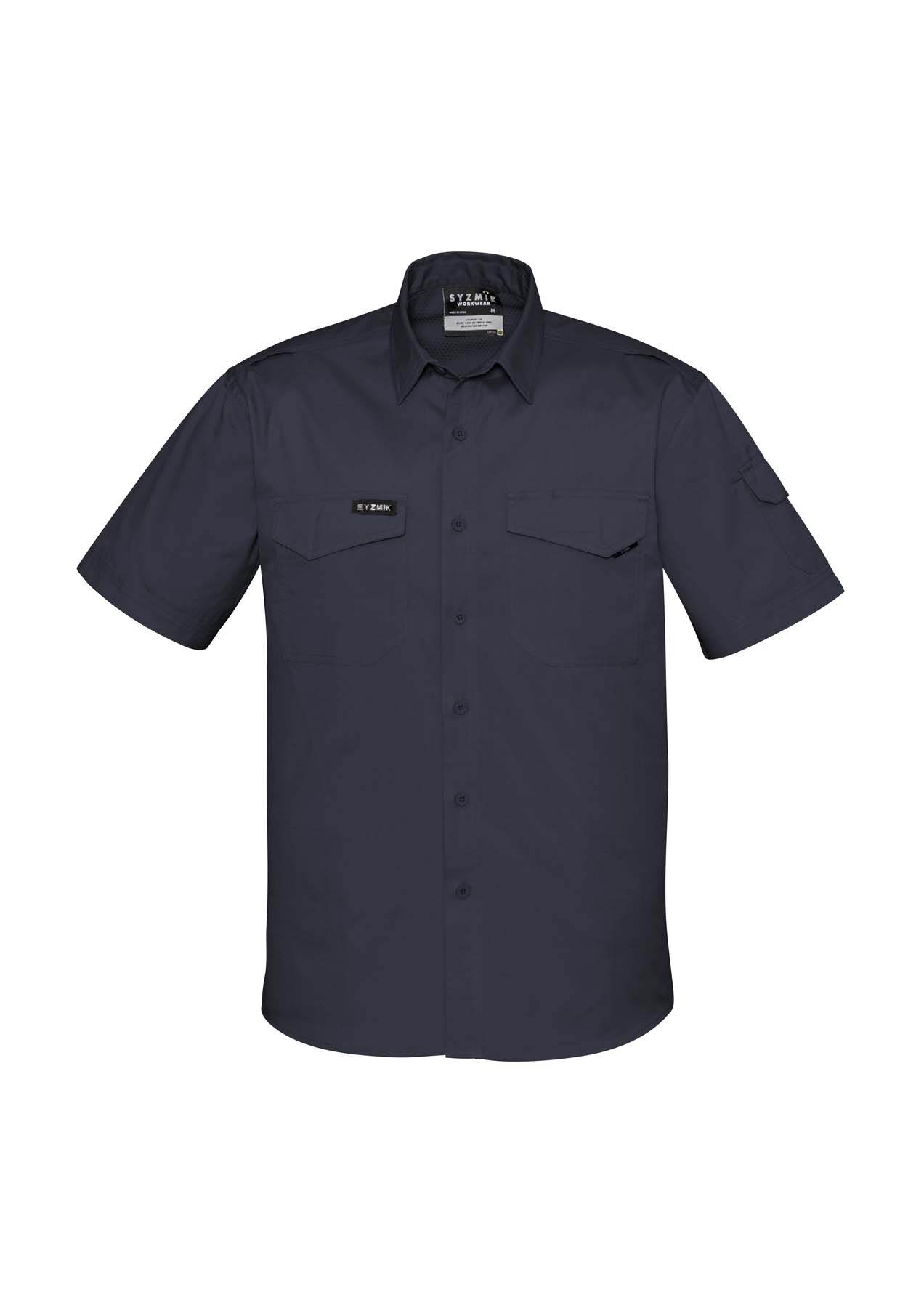 Syzmik Men's Rugged Cooling Short Sleeve Work Shirt ZW405 (145 gsm Cotton Ripstop) (Charcoal)