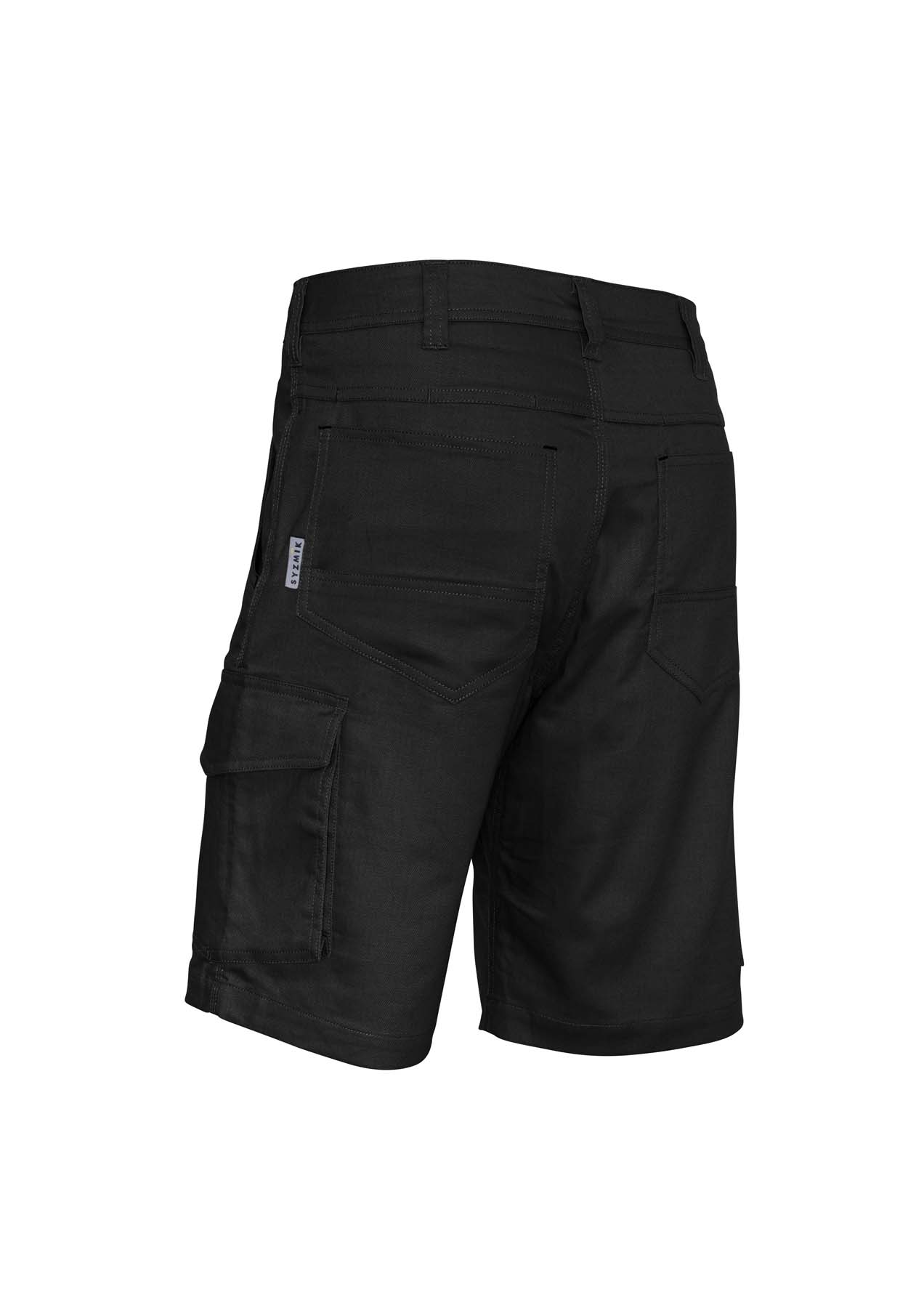 Syzmik Men's Rugged Cooling Vented Work Shorts ZS505 (240 gsm Cotton Ripstop) (Black)