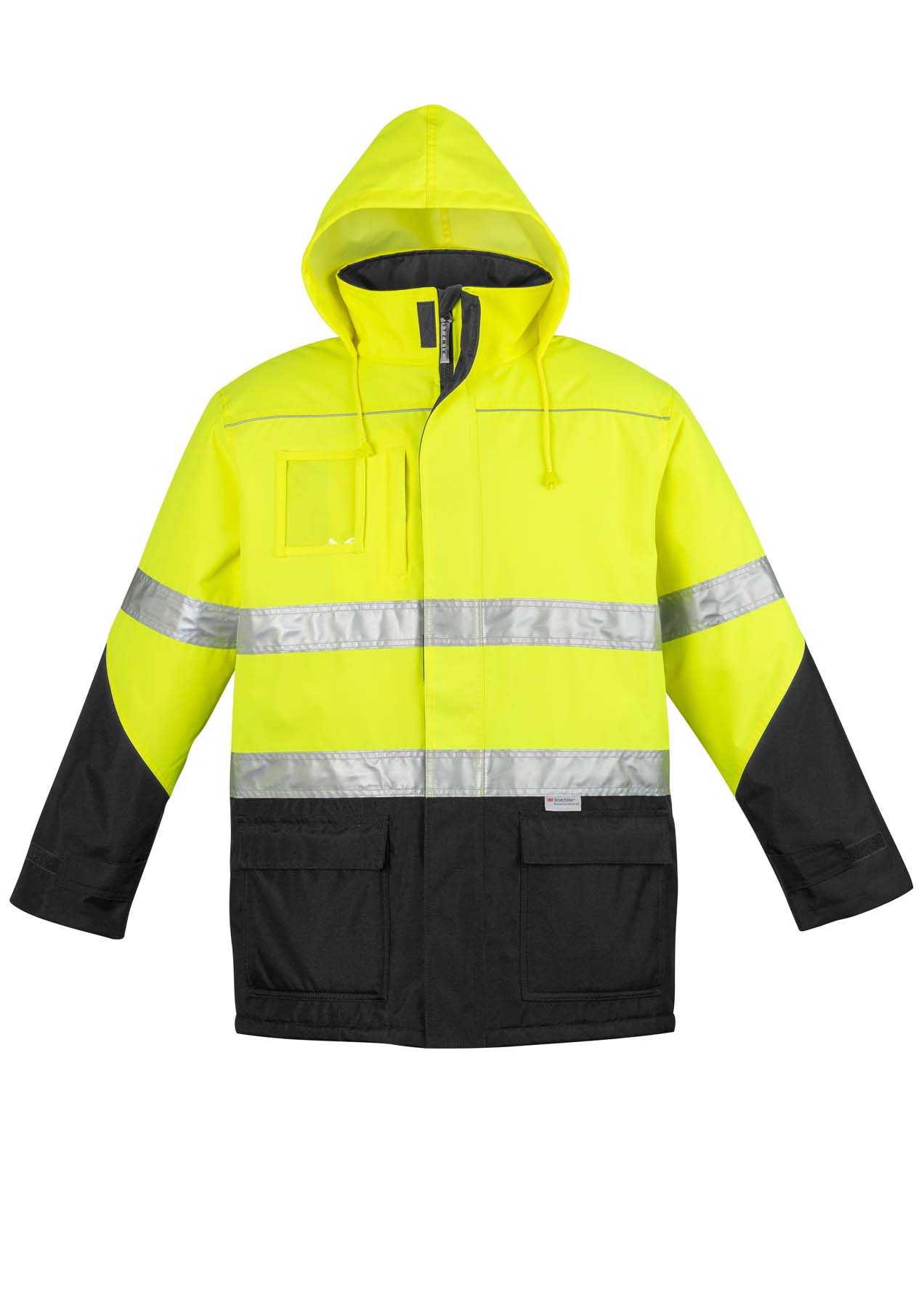 Syzmik Men's Storm Reflective Taped Hi Vis Waterproof Jacket ZJ350 (Yellow/Black)