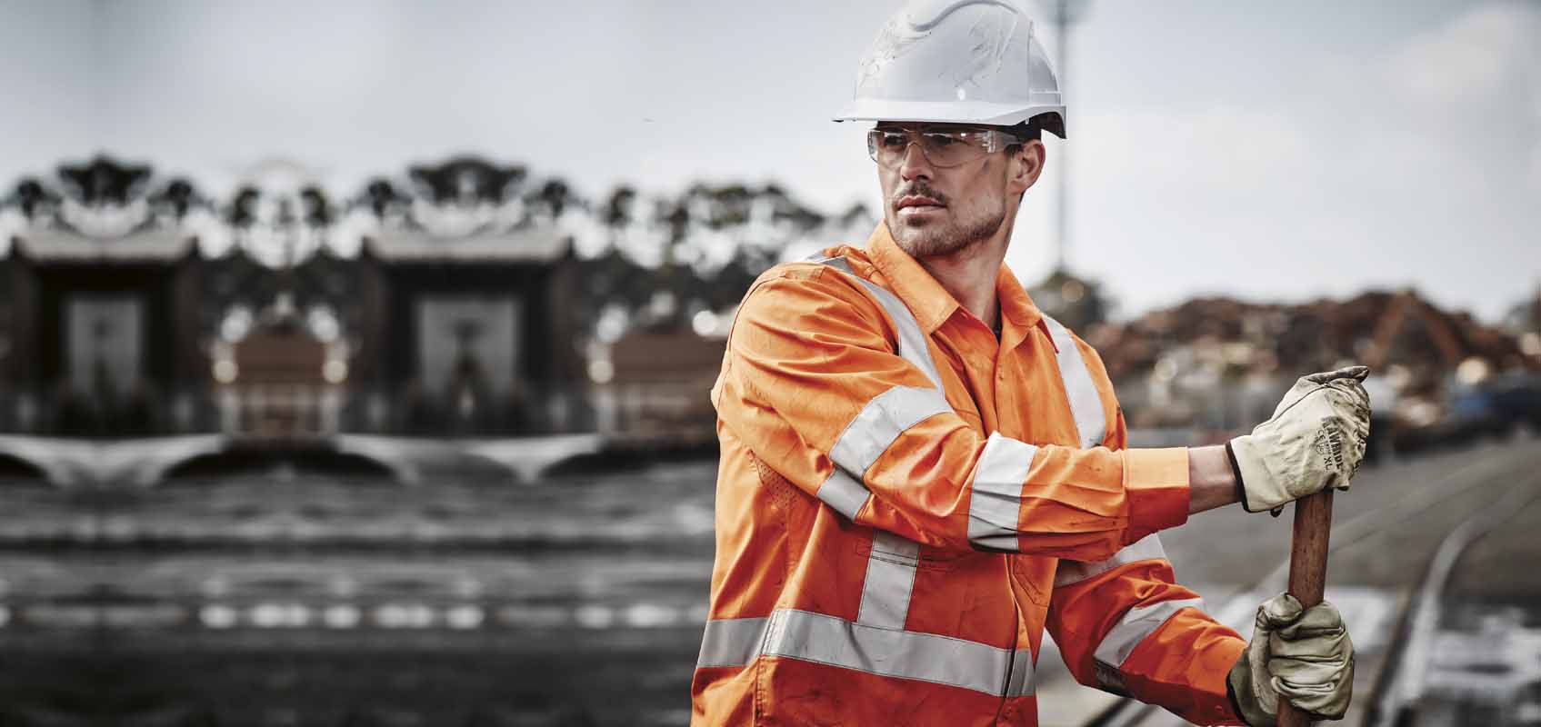 Syzmik Men's X Back Reflective Taped Long Sleeve Hi Vis Shirt ZW690 (150 gsm Cotton Twill) (Orange)