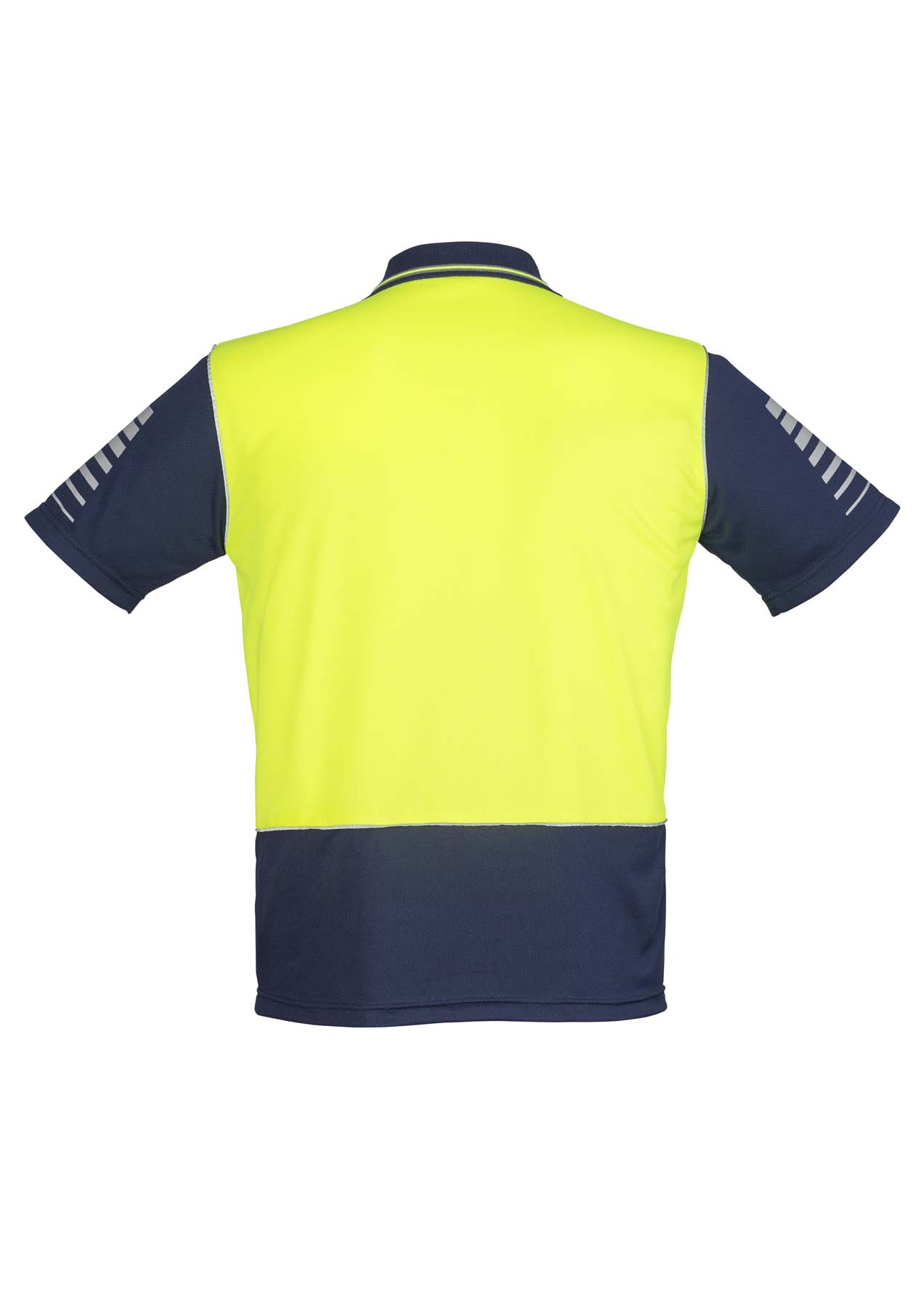 Syzmik Men's Zone Hi Vis Polo Shirt ZH236 (175 gsm Polyester) (Yellow/Navy)