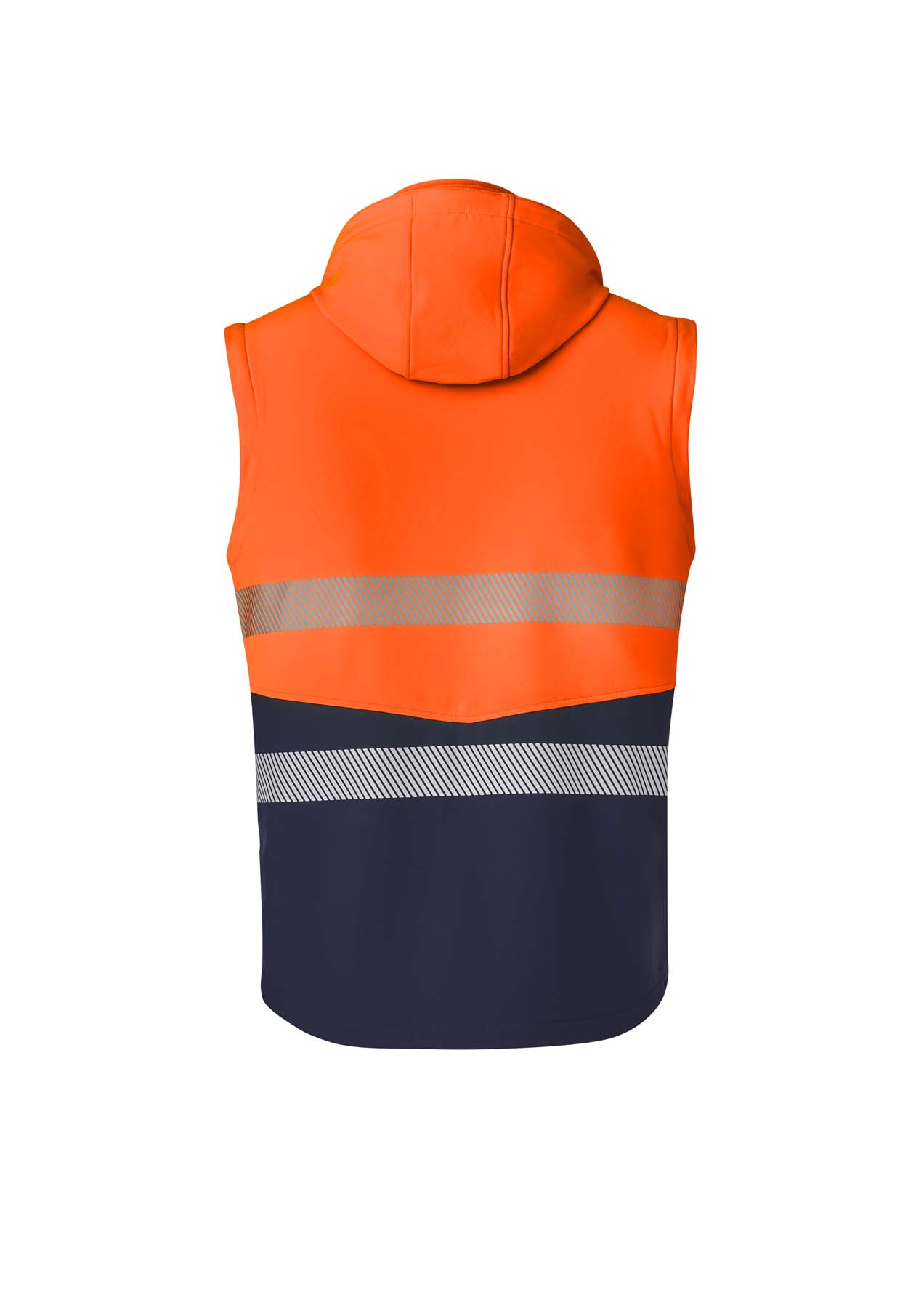 Syzmik Streetworx Unisex 2 in 1 Stretch Reflective Taped Hi Vis Softshell Jacket ZJ453 (Orange/Navy)