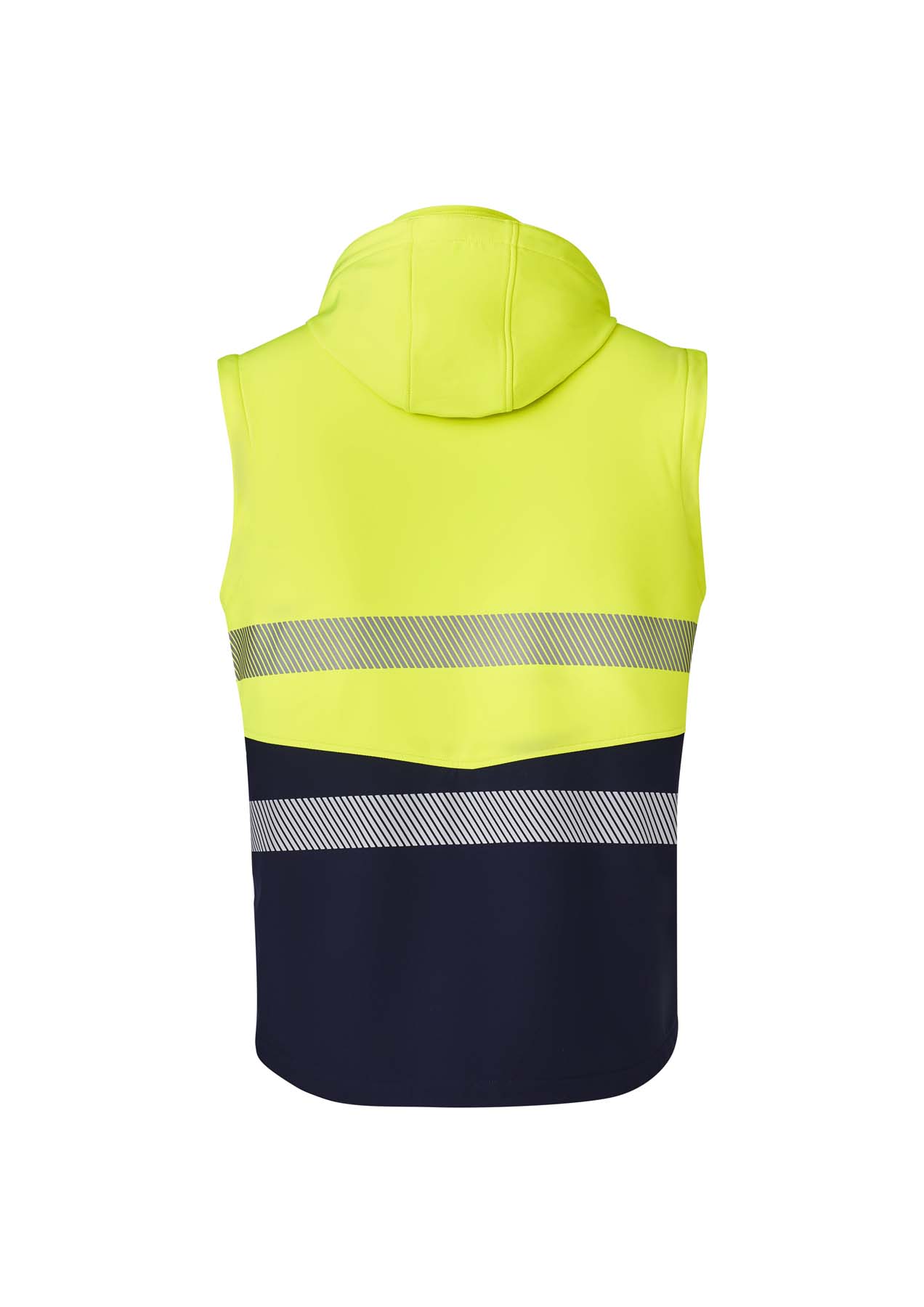 Syzmik Streetworx Unisex 2 in 1 Stretch Reflective Taped Hi Vis Softshell Jacket ZJ453 (Yellow/Navy)