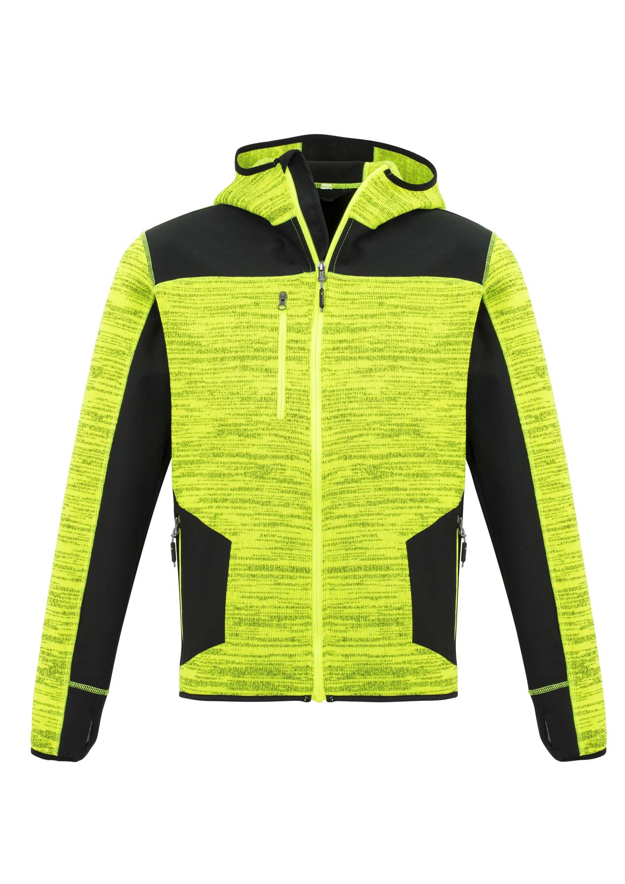 Syzmik Streetworx Unisex Reinforced Knit Work Hoodie ZT360 (340 gsm Knitted Polyester) (Fluoro Yellow)