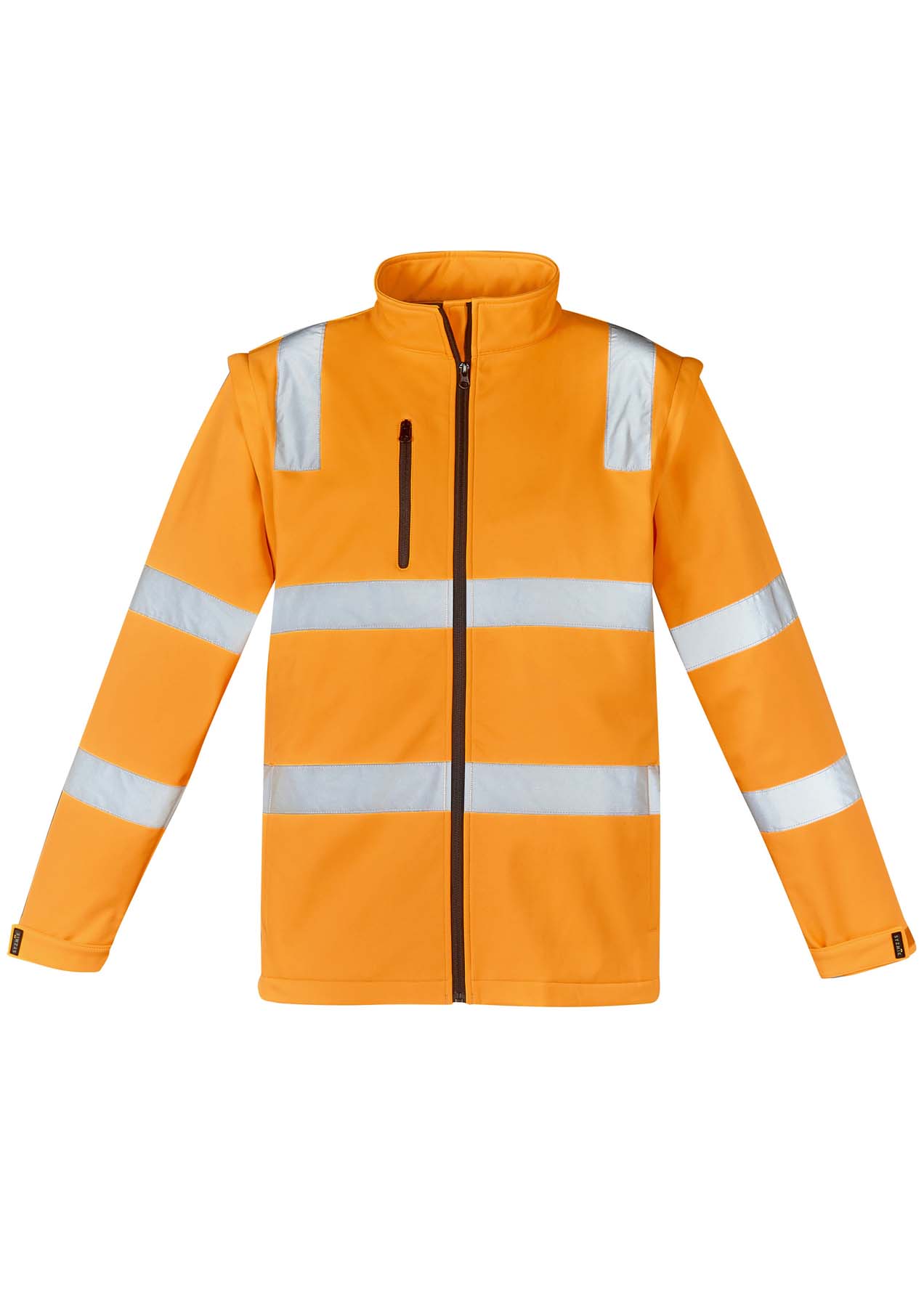 Syzmik Unisex 2 in 1 Reflective Taped Hi Vis Softshell Jacket ZJ780 (Victoria Rail) (Orange)