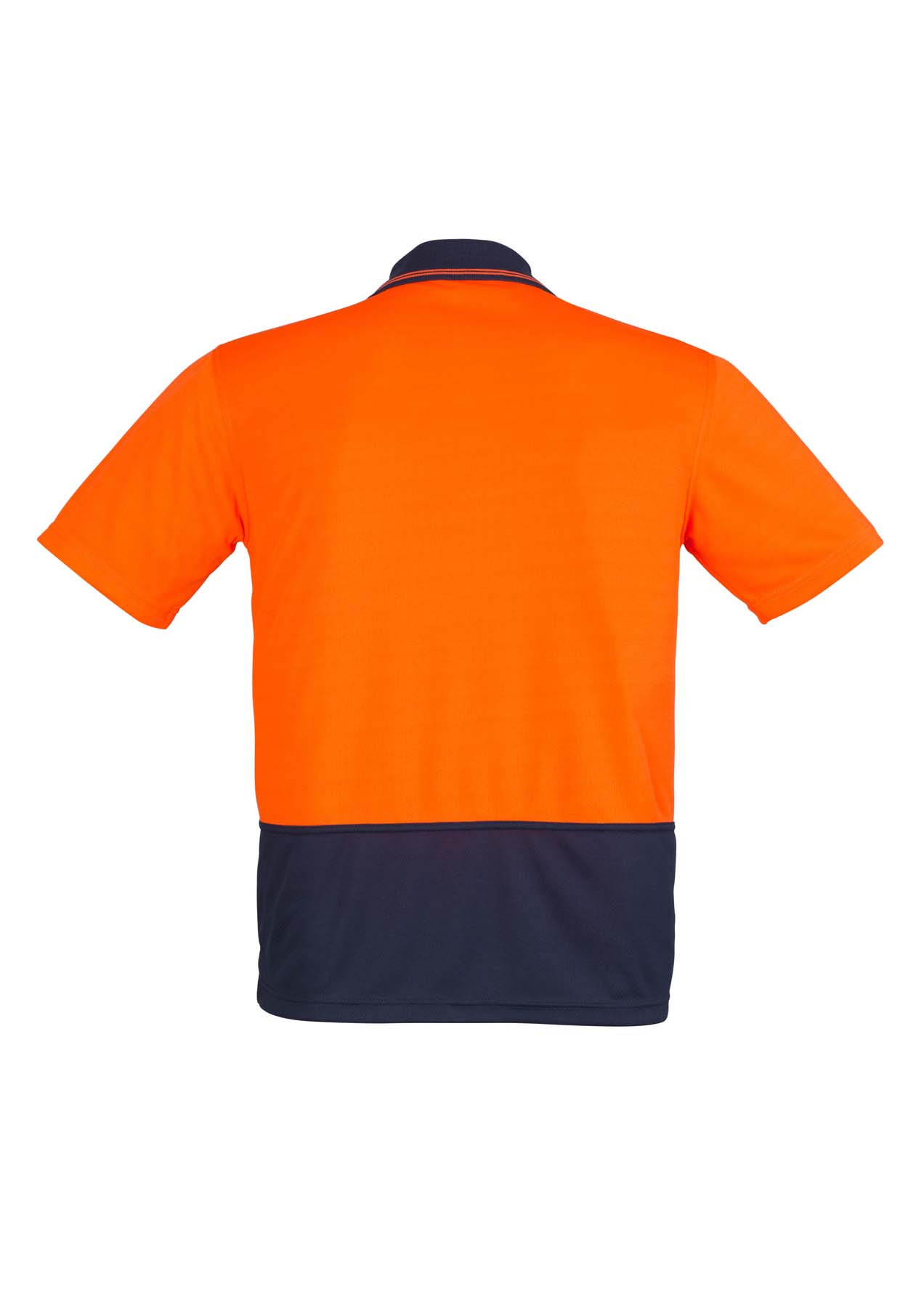Syzmik Unisex Basic Hi Vis Polo Shirt ZH231 (175 gsm Polyester) (Orange/Navy)