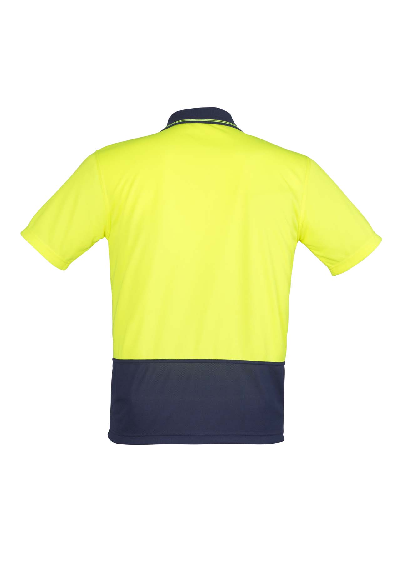 Syzmik Unisex Basic Hi Vis Polo Shirt ZH231 (175 gsm Polyester) (Yellow/Navy)