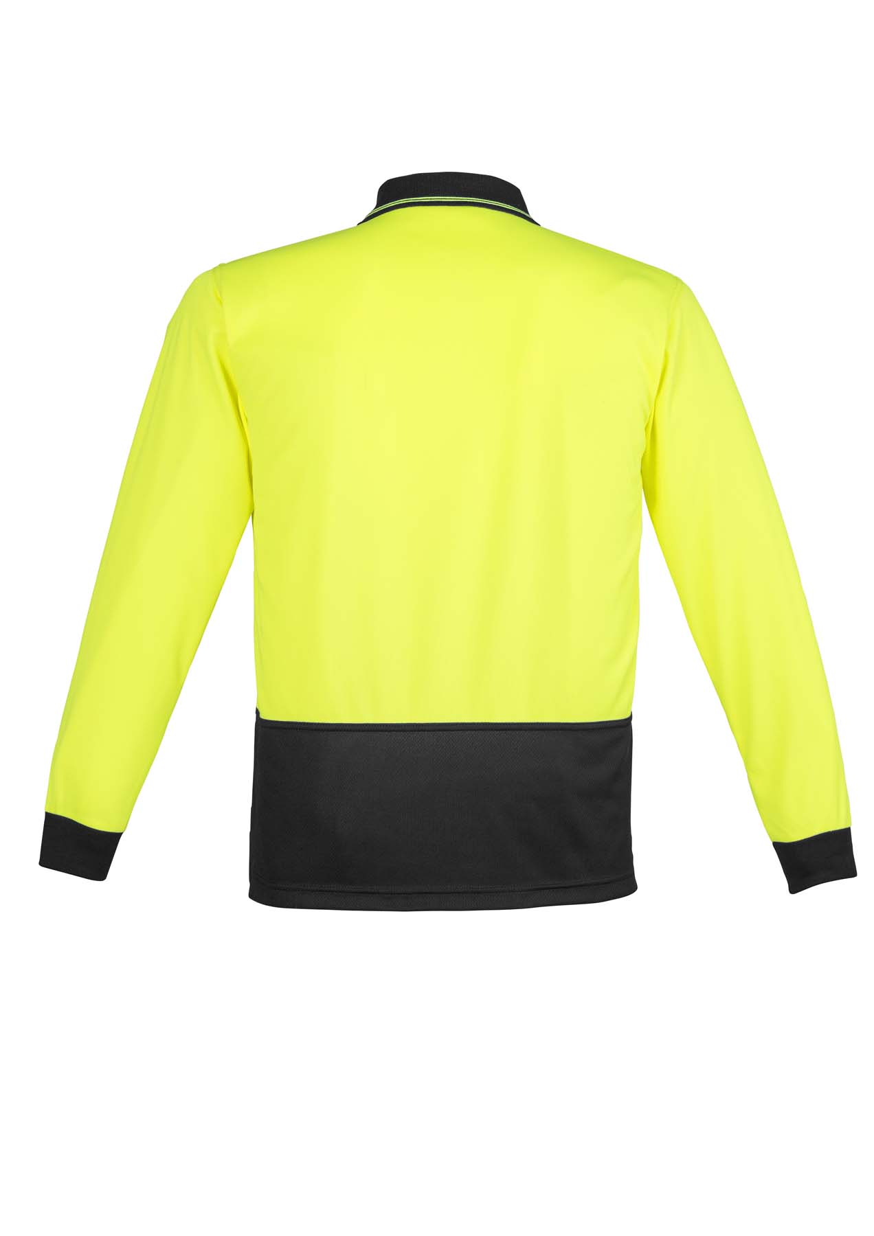 Syzmik Unisex Basic Long Sleeve Hi Vis Polo Shirt ZH232 (175 gsm Polyester) (Yellow/Black)