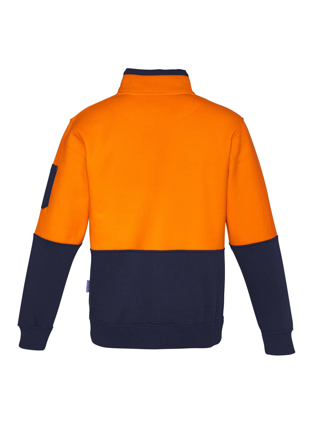 Syzmik Unisex Half Zip Hi Vis Jumper ZT476 (320 gsm Polyester) (Orange/Navy)