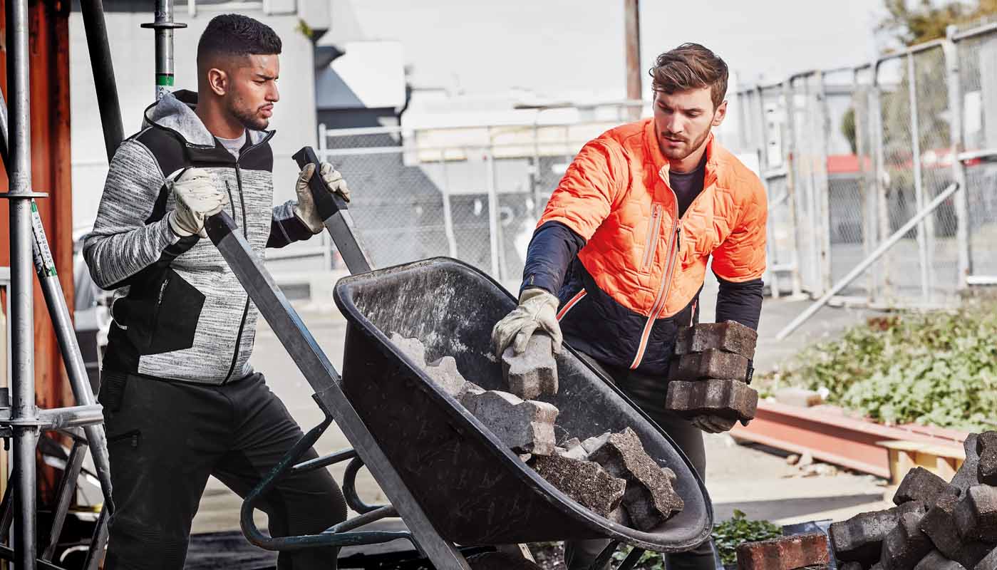 Syzmik Unisex Hexagonal Hi Vis Puffer Jacket ZJ420 (Yellow/Navy)