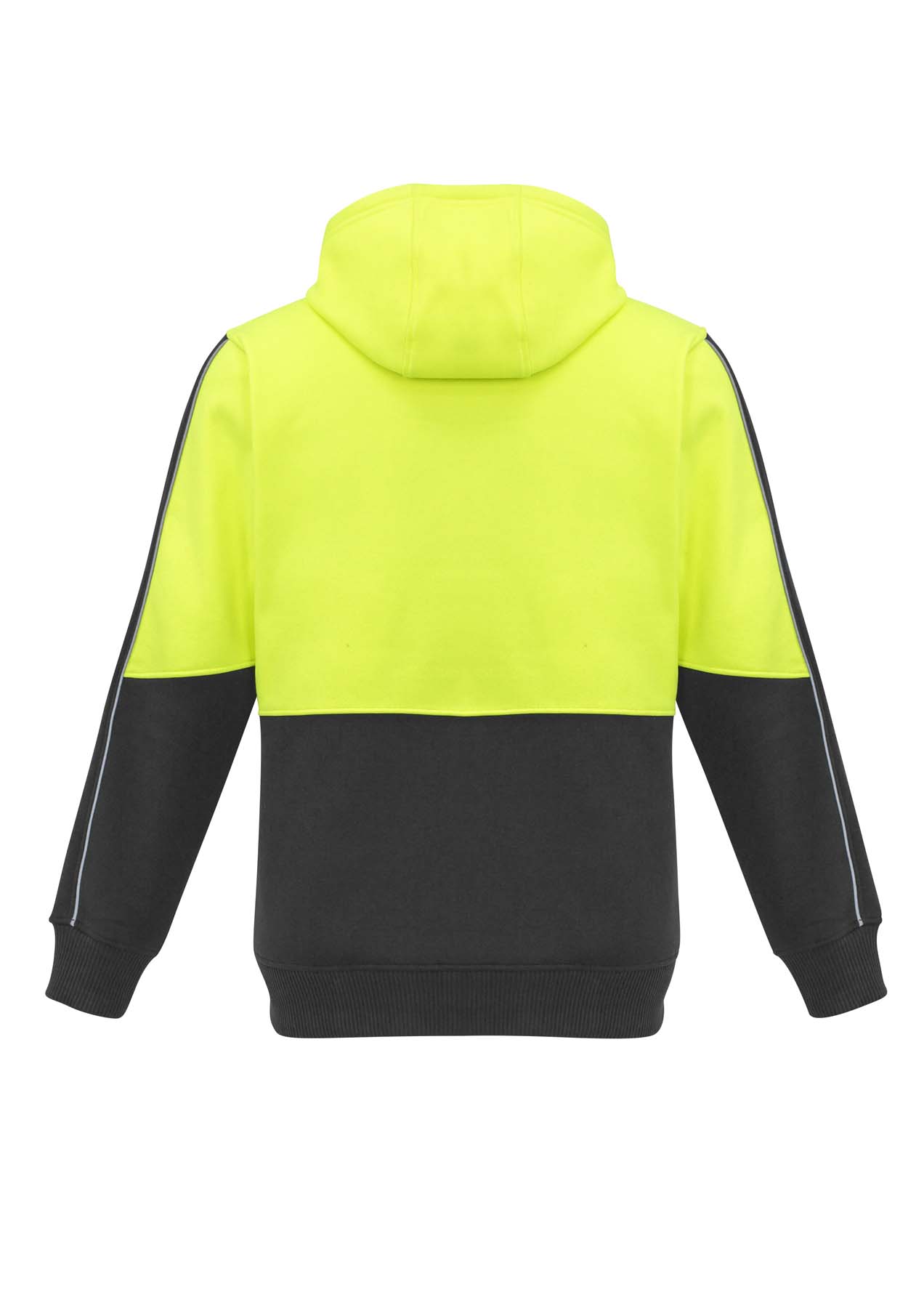 Syzmik Unisex Hi Vis Hoodie ZT484 (320 gsm Polyester Fleece) (Yellow/Charcoal)