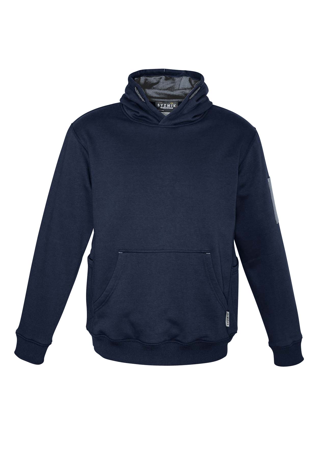 Syzmik Unisex Multi Pocket Work Hoodie ZT467 (320 gsm Cotton / Polyester) (Navy/Charcoal)
