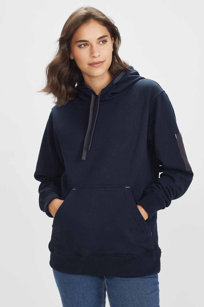 Syzmik Unisex Multi Pocket Work Hoodie ZT467 (320 gsm Cotton / Polyester) (Black/Charcoal)