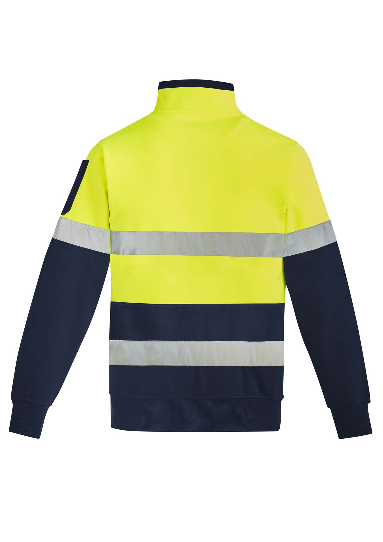 Syzmik Unisex Reflective Taped Half Zip Hi Vis Jumper ZT567 (320 gsm Polyester) (Yellow/Navy)