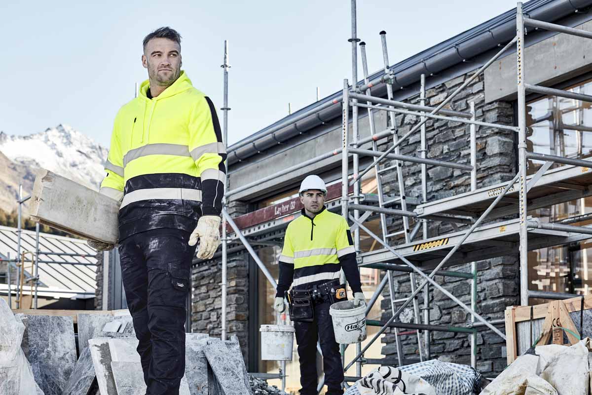 Syzmik Unisex Reflective Taped Half Zip Hi Vis Jumper ZT567 (320 gsm Polyester) (Yellow/Navy)