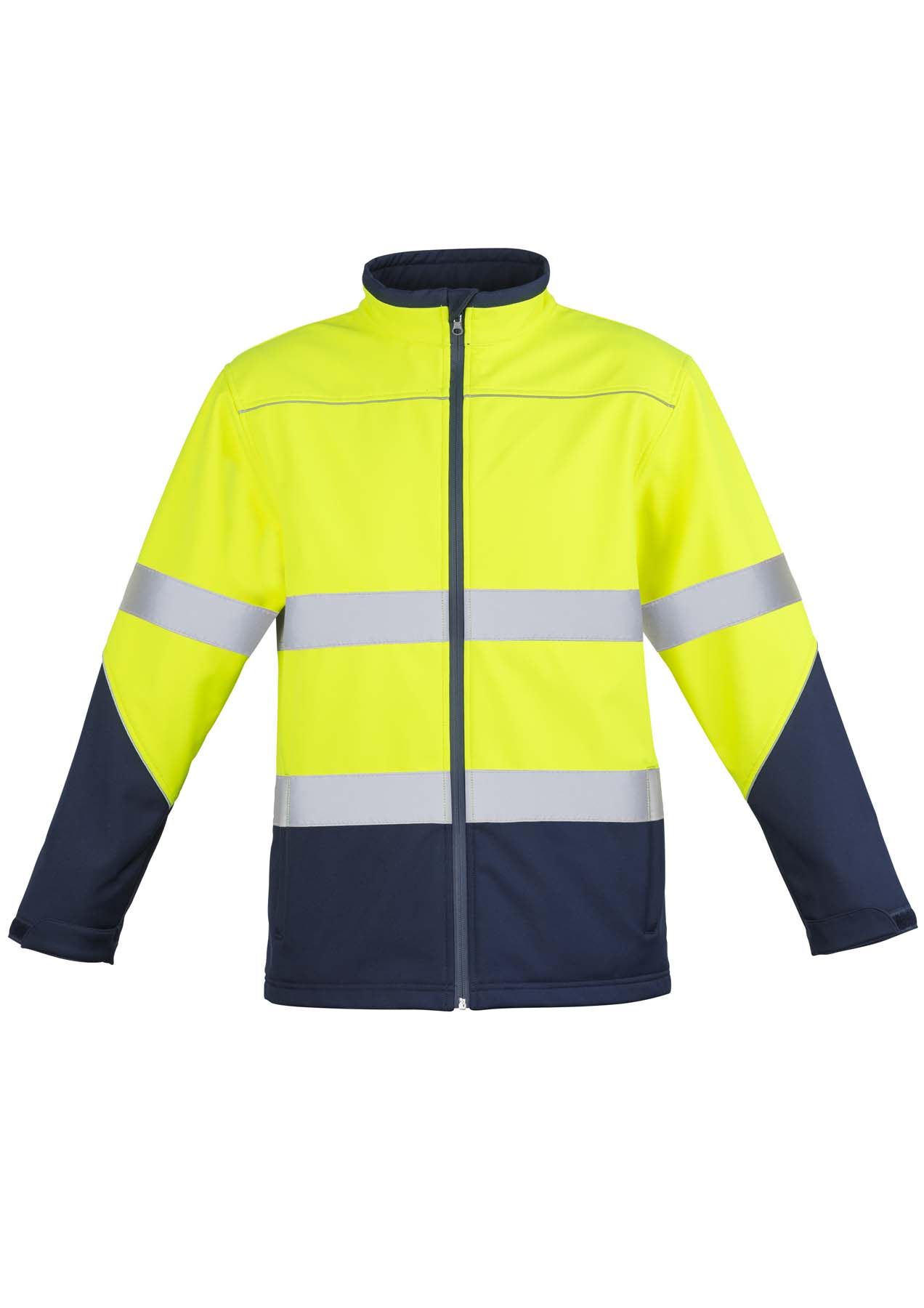 Syzmik Unisex Reflective Taped Hi Vis Softshell Jacket ZJ353 (Yellow/Navy)
