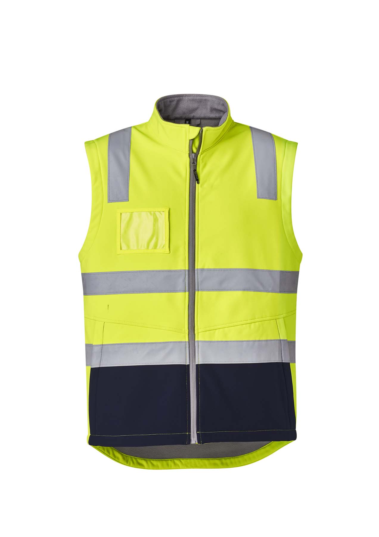 Syzmik Unisex Reflective Taped Hi Vis Softshell Vest ZV426 (Yellow/Navy)
