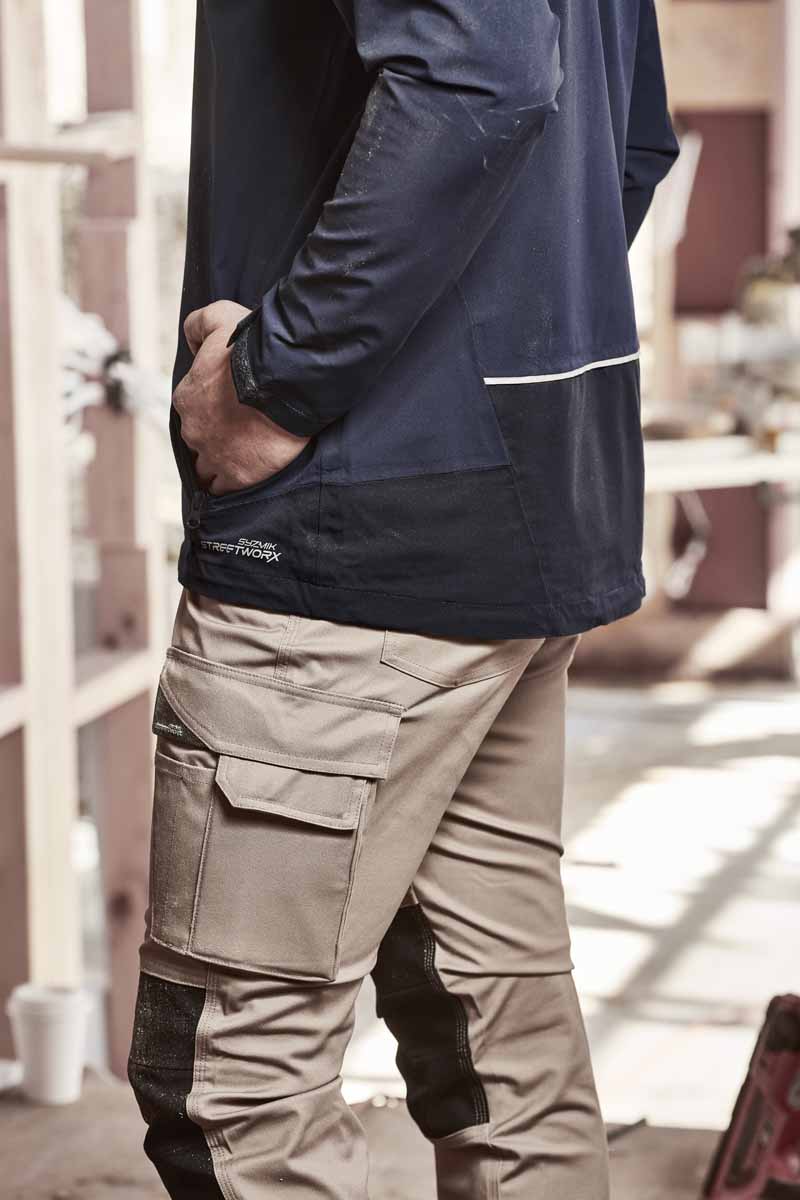 Syzmik Unisex Streetworx Stretch Waterproof Work Jacket ZJ310 (Charcoal/Black)