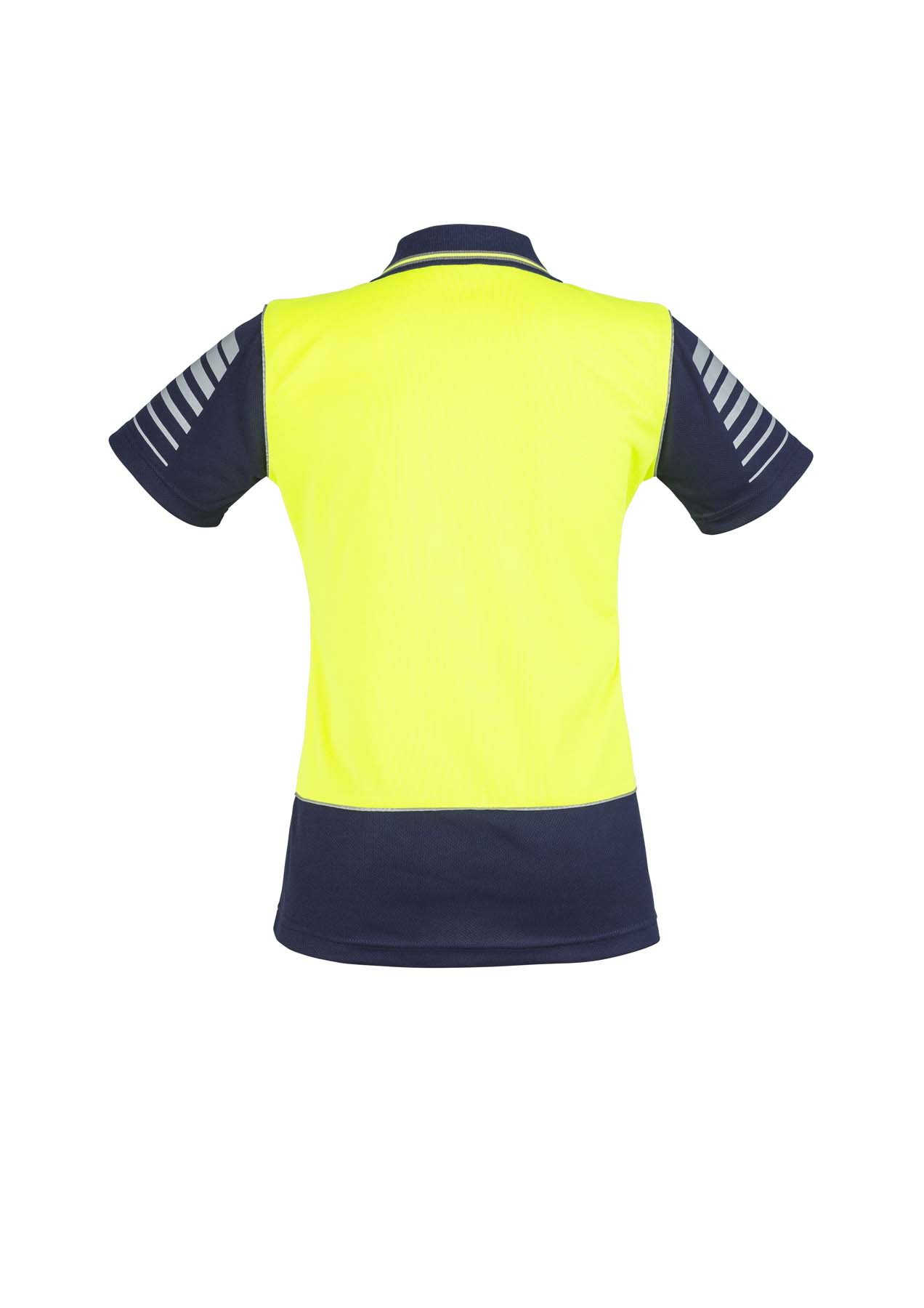 Syzmik Women's Zone Hi Vis Polo Shirt ZHL236 (175 gsm Polyester) (Yellow/Navy)