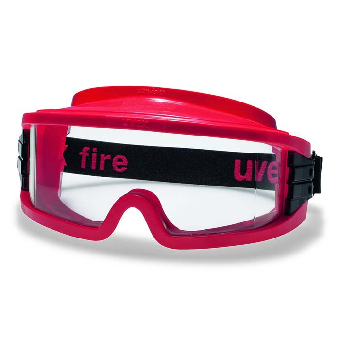 uvex Ultravision Fire Fighting Goggles 9301-342 (Clear Lens) (Anti-Scratch & Anti-Fog Coating) (Side Vented)