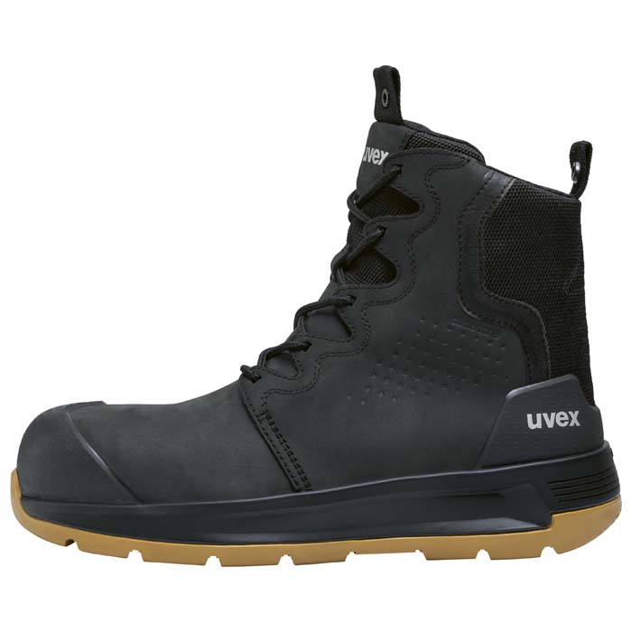 uvex 3 x-flow Side Zip Work Boots 65428 65420 (Black & Tan)