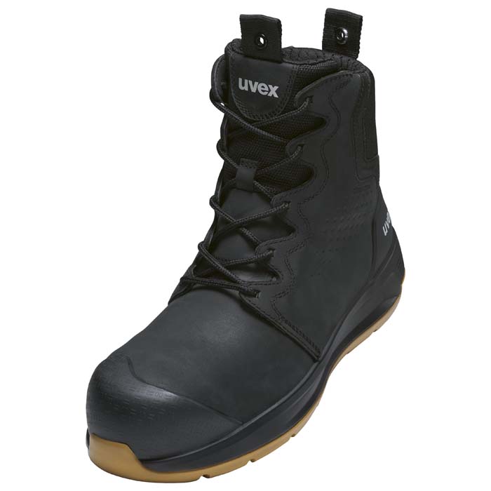 uvex 3 x-flow Side Zip Work Boots 65428 65420 (Black & Tan)