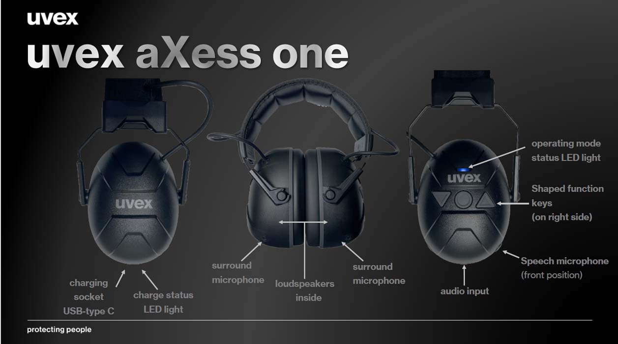 uvex aXess one Bluetooth Earmuffs 2640.001 (27 dB) (Class 5)
